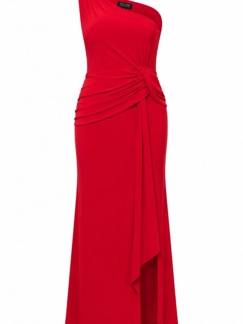 Xscape Plus Size Red One Shoulder Draped Gown NWT Glam Party Holiday Dress - Picture 5 of 6